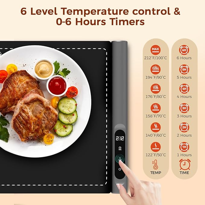 Upgrade Graphene Warming Mat for Food, Food Warming Mat for Countertop