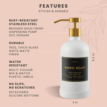 Hand and Dish Soap Dispenser for Kitchen and Bathroom, Stainless Steel Pumps