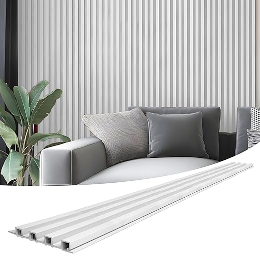 Art3d 8-Pack 96 x 6in. WPC Acoustic Slat Wall Panel