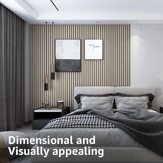 Art3d 8-Pack 96 x 6in. WPC Acoustic Slat Wall Panel