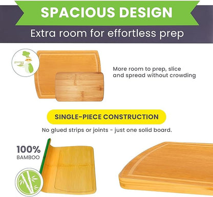 Glue-Free Surface™ 2XL Extra Large Bamboo Cutting Board Set of 4 – Small
