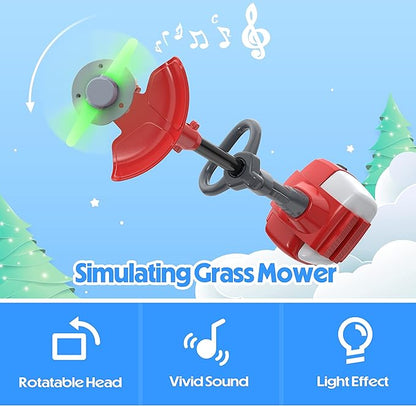 Toy Choi's Toy Trimmer - Power Construction Play Tool Kids Trimmer,Outside Pretend Play Garden Toy with Light Sound,Educational Gift Kid Toddler Tool Set for Boy Girl Age 3, 4, 5,6,7+