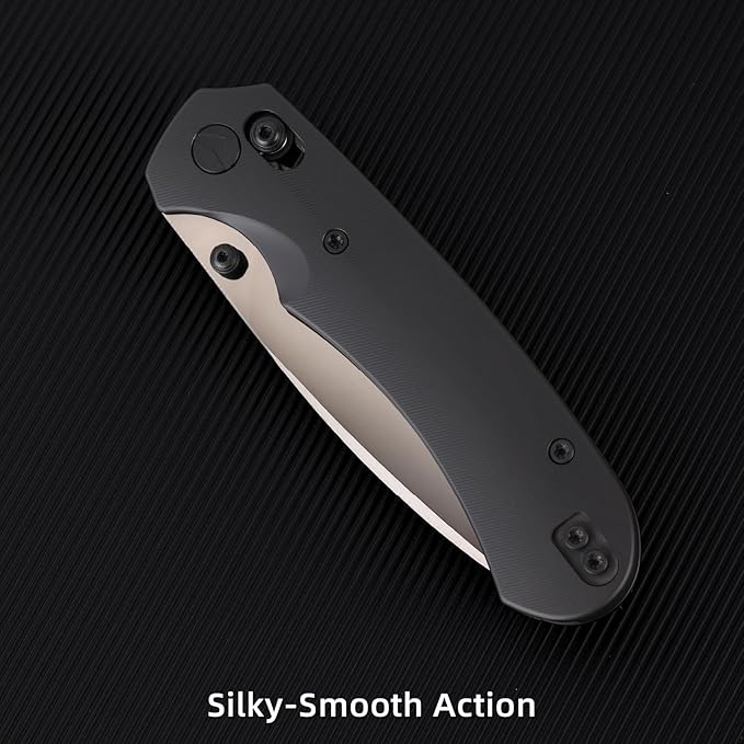 Folding Pocket Knife,3.31” M390 Blade,Erogonomic Titanium Handle,Hunting Survival Knife,EDC Knife for Hunting Camping Survival Outdoor Fishing Hiking（Black）