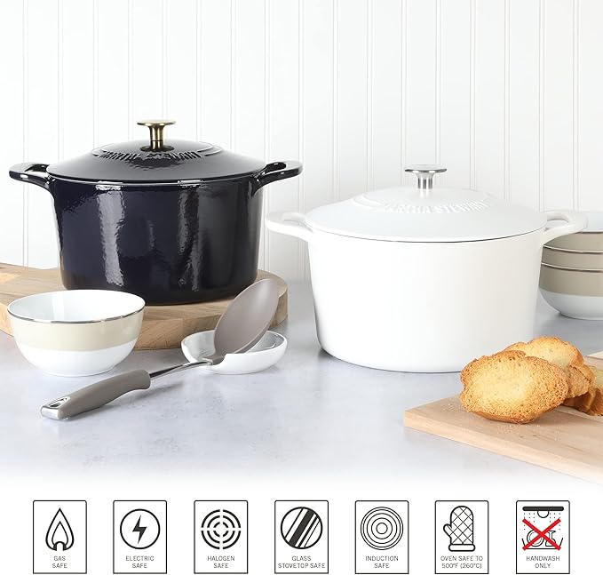 MARTHA STEWART Gatwick 7-Quart Enamel Cast Iron Dutch Oven Pot