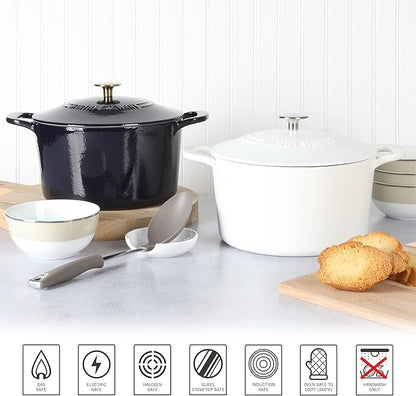 MARTHA STEWART Gatwick 7-Quart Enamel Cast Iron Dutch Oven Pot