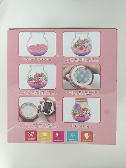 Uni-Corn Terrarium Kit with Music Boxes, Uni-Corn Toys for Girls Ages 4 5 6 7 8 9 10 11 12 Years Old, Arts and Crafts for Kids with Music LED Lights Up & Remote Control