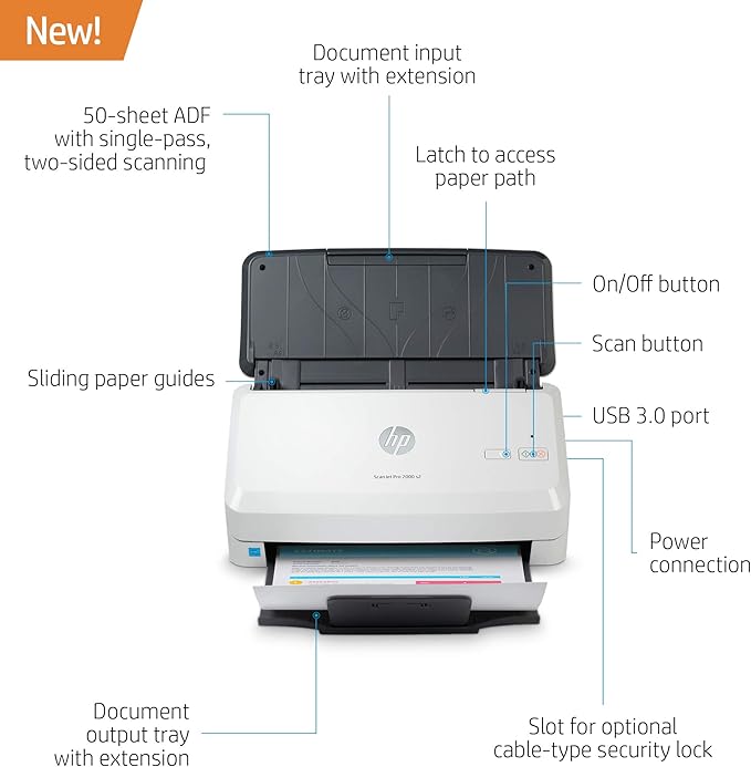 HP ScanJet Pro 2000 s2 35ppm USB 3.0 Color Duplex Scanner