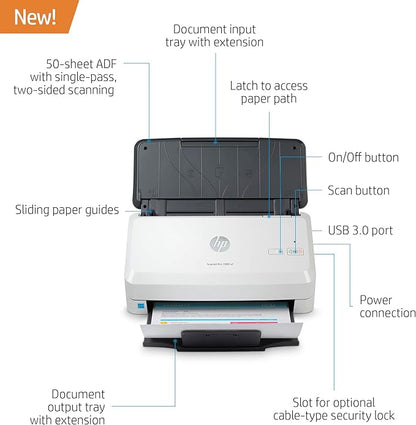 HP ScanJet Pro 2000 s2 35ppm USB 3.0 Color Duplex Scanner