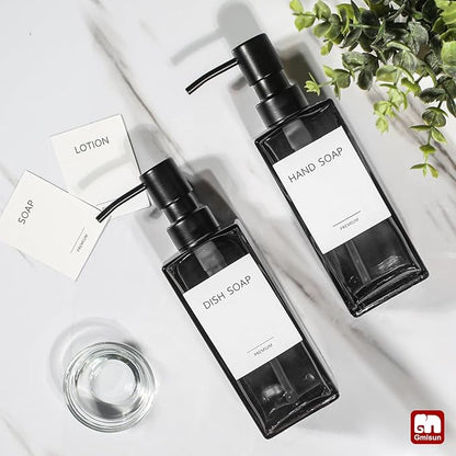 GMISUN Black Glass Soap Dispenser, Hand Soap Dispenser