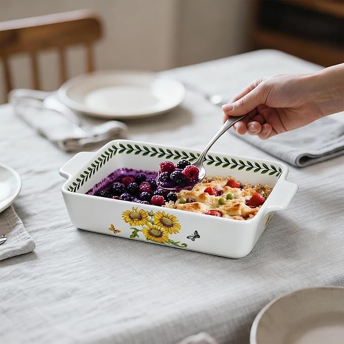 ACMLIFE Ceramic Casserole Dish Set, Ceramic Baking Dish
