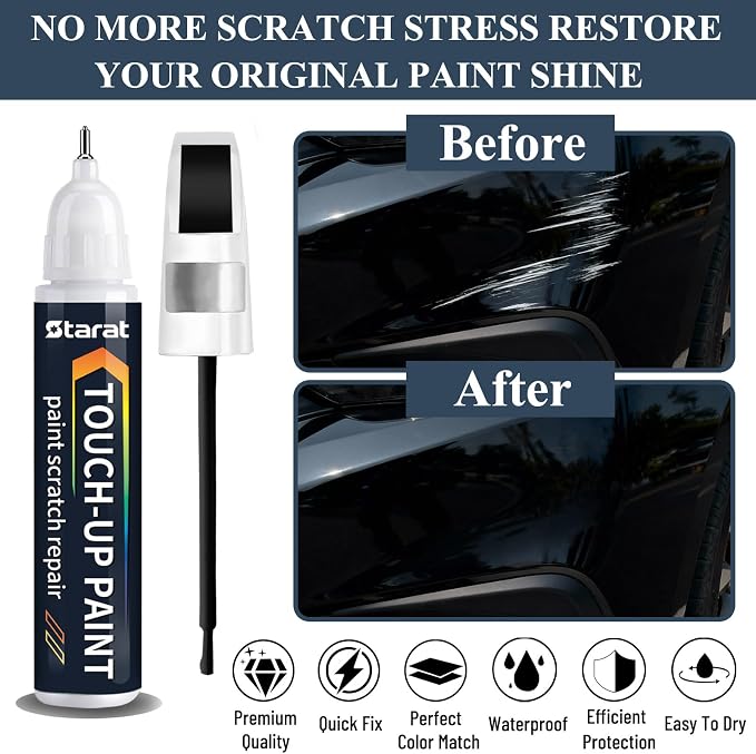 Mineral White(A96) Touch Up Paint Pen for BMW 2-in-1 Quick & Easy Car Scratch Repair Kit Exact OEM Match for X5/X4/iX3/X3/X2/X1/5/1 Series