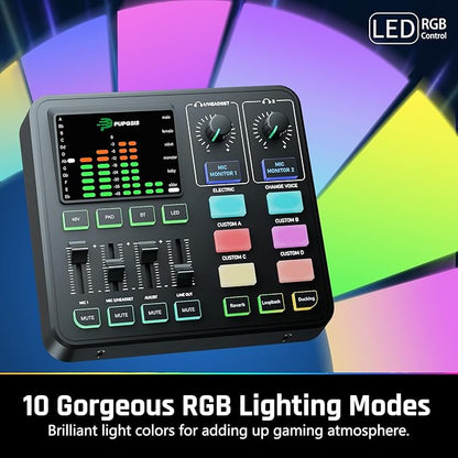 PUPGSIS Gaming Audio Mixer, Audio Interface