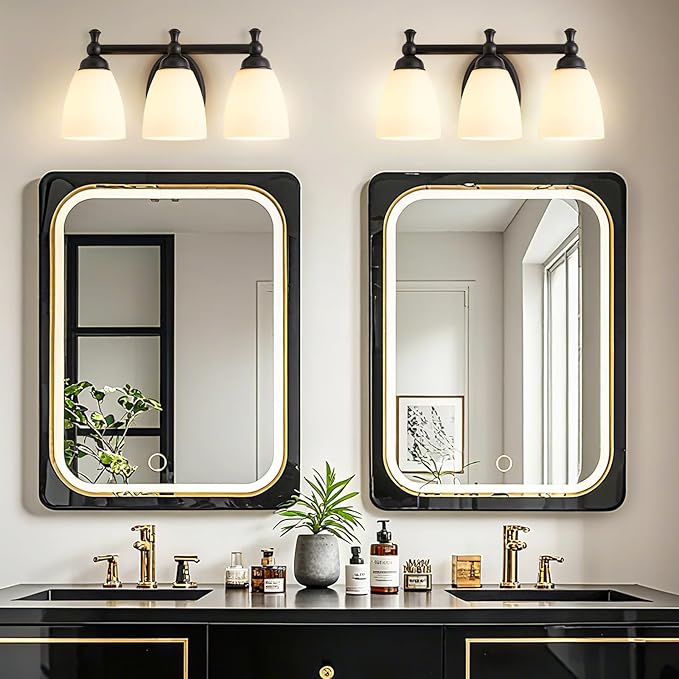 EJIAXIN Vanity Lights for Bathroom, 3-Light Modern Vanity Light Over Mirror