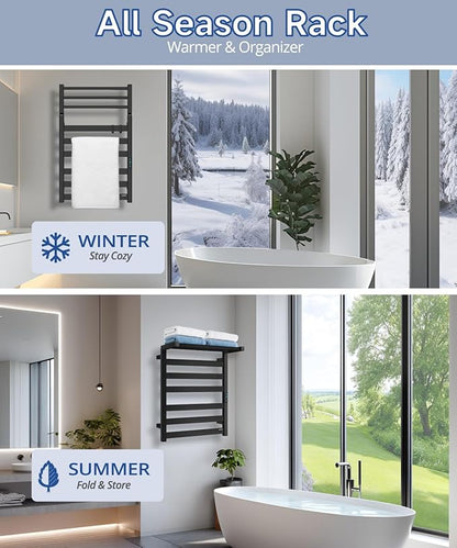 Towel Warmer Rack with WiFi, 6 Bars Large Towel Racks with Temperature & Timing