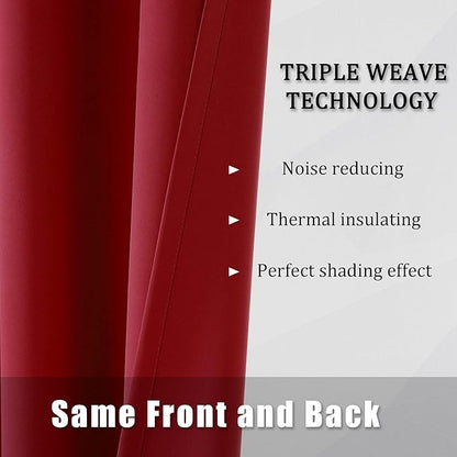 DUALIFE 108 inches Long Red Blackout Curtains