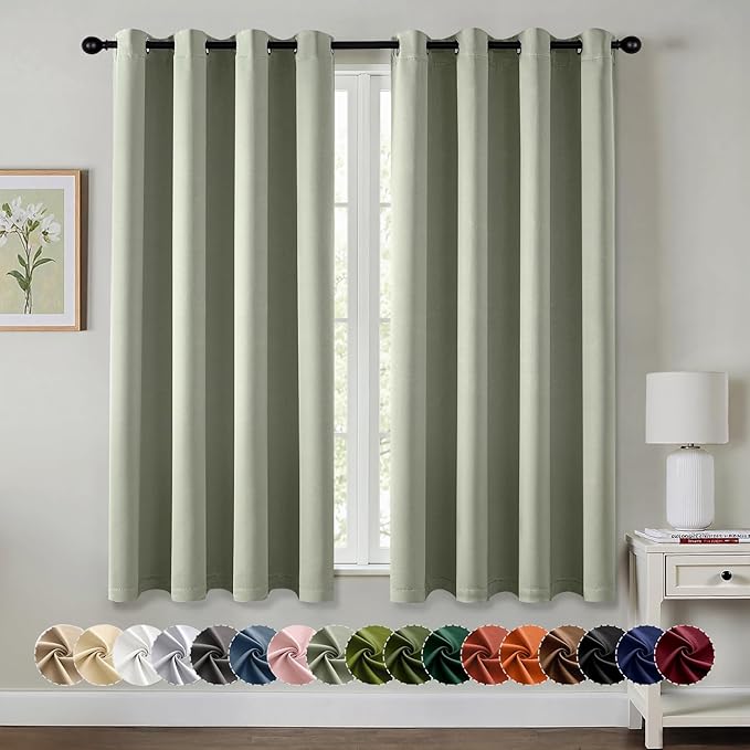 MIULEE Sage Green Blackout Curtains