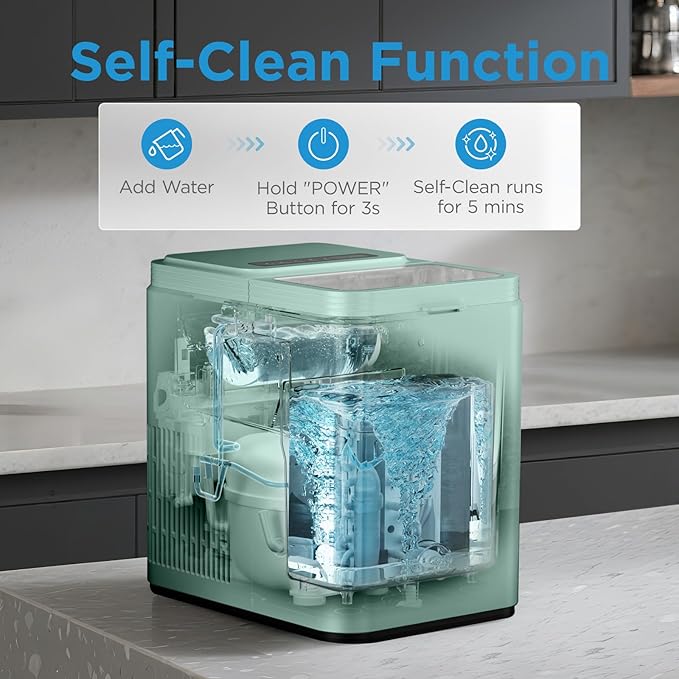 Midea MERI26B1AGN Countertop Bullet-Ice Maker, 8 Ice Bullets Ready in 6 Minutes