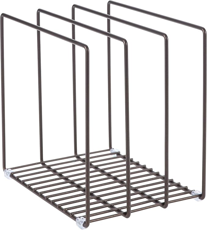 mDesign Steel Storage Tray Organizer Rack