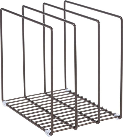 mDesign Steel Storage Tray Organizer Rack