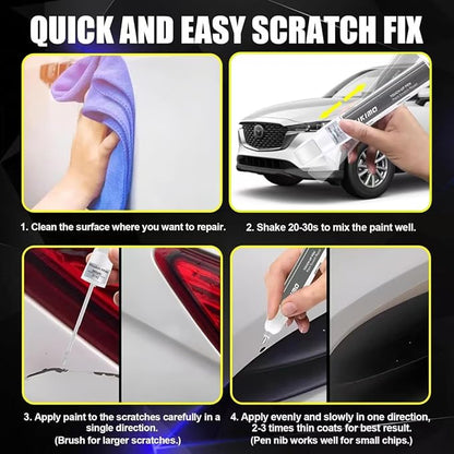 KIKIMO for Mazda Touch Up Paint(Deep Crystal Blue Mica(42M)), Car Paint Repair Kit for Mazda, 2 In 1 Scratches Repair with Pen Tip and Brush, Color-Matched for Quick & Easy Fix