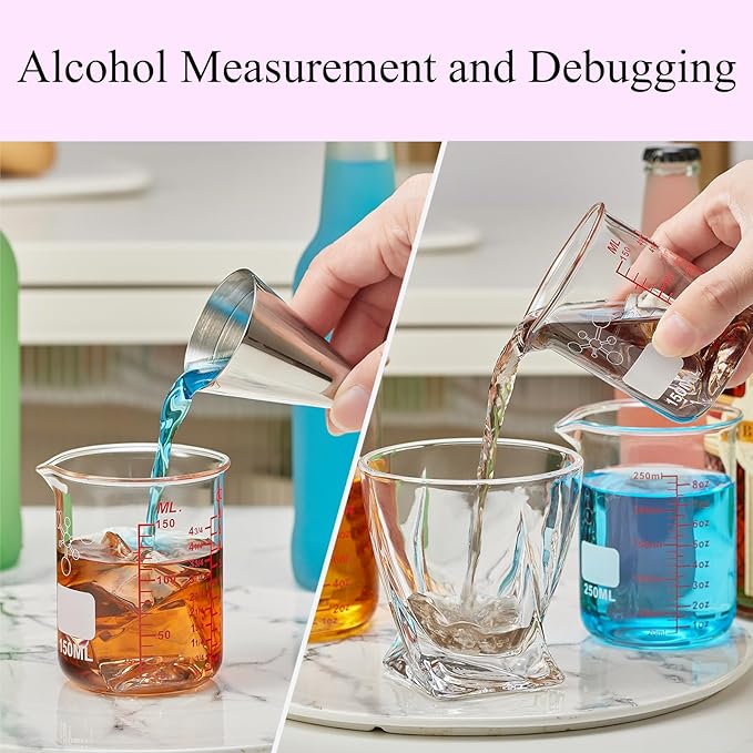 3 Piece High Borosilicate Glasss Liquid Measuring Cups, Includes 150ml