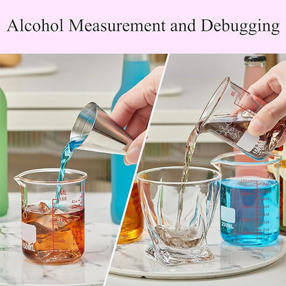 3 Piece High Borosilicate Glasss Liquid Measuring Cups, Includes 150ml