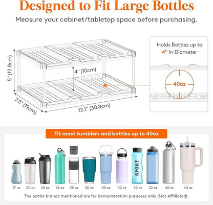 Lifewit Stackable Bottle Storage Organizer, Large Slot Water Bottle Tumbler Cup