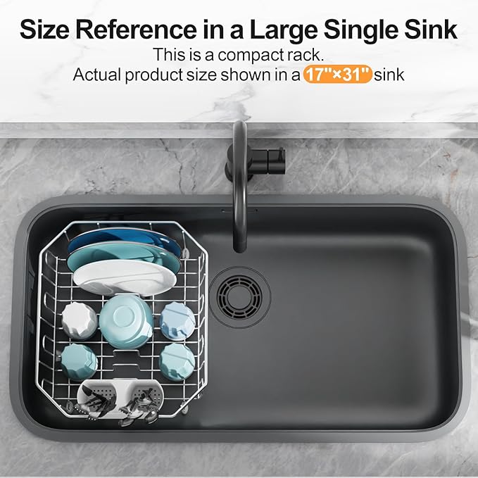 GSlife Small in Sink Dish Drying Rack
