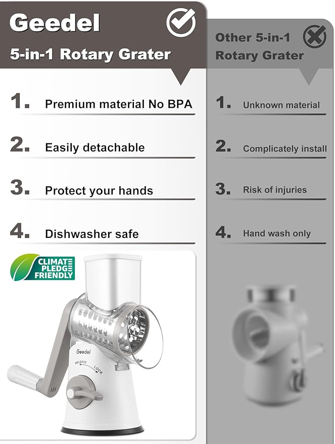 Geedel Rotary Cheese Grater Cheese Shredder