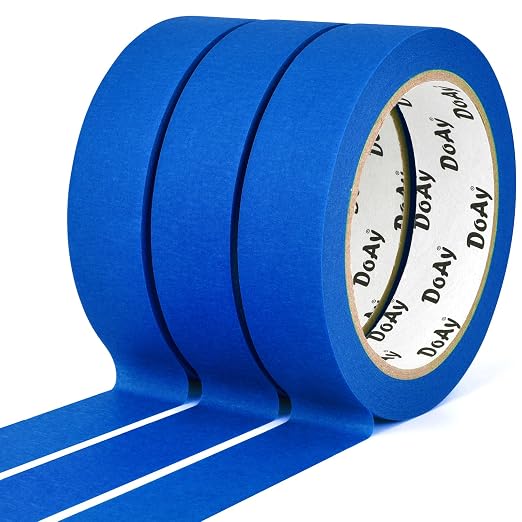 3 Pack Blue Painters Tape - Masking Tape 1 Inch Wide - Multi-Surface, Smart Adhesion, Indoor & Outdoor - 270FT Total - Paint Tape for DIY, Labeling, Art, Car, General Purpose (#3910)