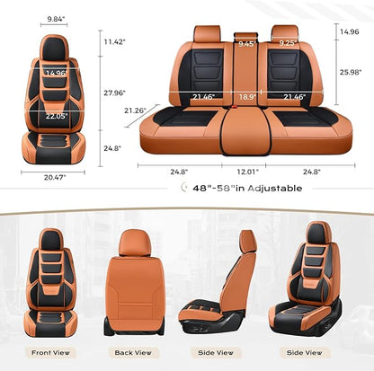 Coverado Car Seat Covers, Front Covers for Cars, Car Seat Cover Front Seats, Automotive Seat Cover, Waterproof, Leather Car Seat Cushion, Universal Interior Covers Seat Protectors for Most Cars