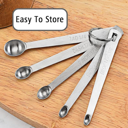 2PCS 1/5 Teaspoon Single Tiny Measuring Spoon, Small Individual Stainless Steel