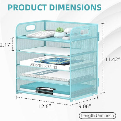 2 Pack 5-Tier Blue Desk Organizer