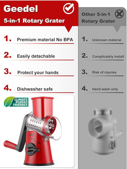 Geedel Rotary Cheese Grater Cheese Shredder