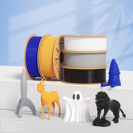 ELEGOO 250g Rapid PLA Plus Filament 1.75mm Bundle, 8 Colors PLA+ 3D Printer