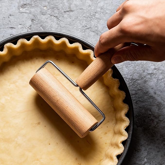 JJUNW Small Rolling Pin, Pizza Dough Roller, Non Stick Wood Pastry Roller
