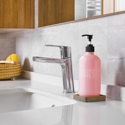 Pink Glass Dish Soap Dispenser