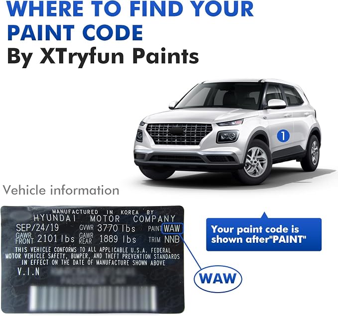 NT2 Hampton Gray/Hampton Blue Touch Up Paint for Hyundai, DIY Car Paint Scratch Repair Kit, Automotive Paints, Quick & Easy Fix Scratch Repair for Santa Cruz/Santa Fe/Sonata