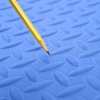 IncStores 1/2 Inch Thick Diamond Soft Foam Flooring Tiles | High-Density Interlocking Foam Tiles for Rugged Style in Your Home Gym, Playroom, and More | Blue, 6 Tiles