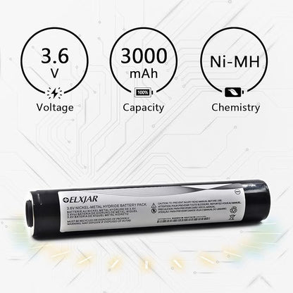 (2-Pack) 3.6V 3000mAh Ni-MH Rechargeable Battery Replacement for Streamlight Stinger DS LED HP XT 75175 75375 PolyStinger Pelican M9 Flashlight