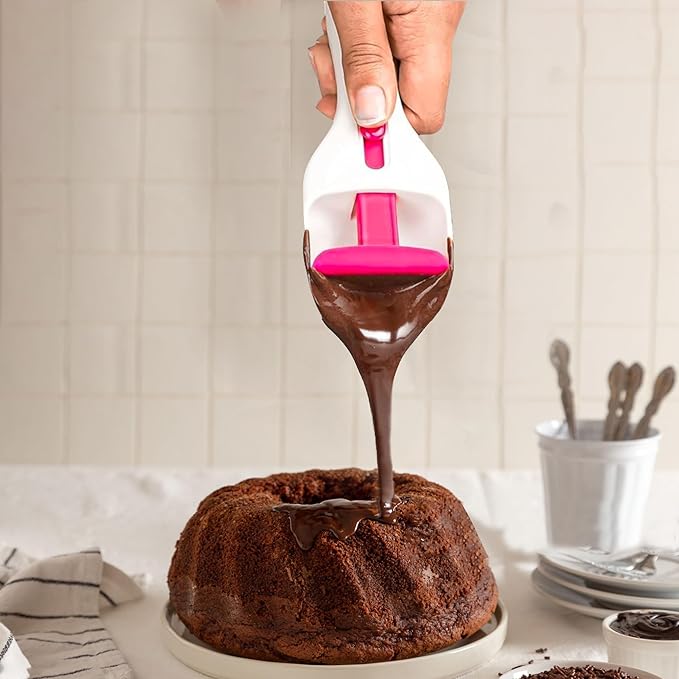 2Pcs Cupcake Scoop Batter Dispenser – One-Touch Sliding Button Dispenses Baking