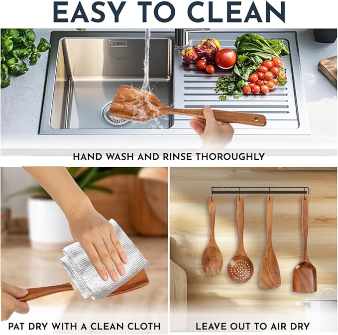 Teak Wooden Utensil Set 6-Piece