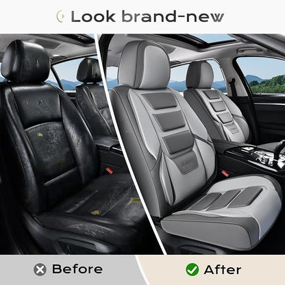 Coverado Car Seat Covers, Front Covers for Cars, Car Seat Cover Front Seats, Automotive Seat Cover, Waterproof, Leather Car Seat Cushion, Universal Interior Covers Seat Protectors for Most Cars