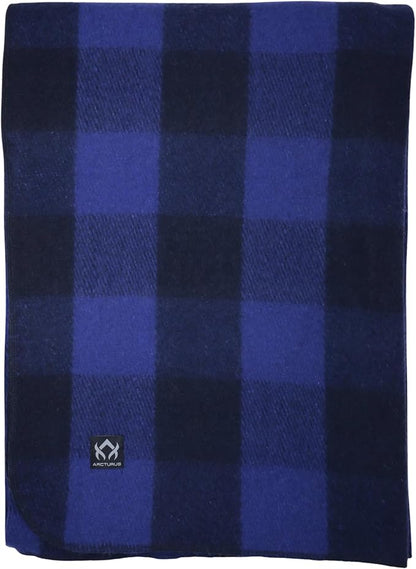 Arcturus Plaid Wool Blankets - 4.5lbs Warm, Heavy, Washable, Large | Great for Camping, Outdoors, Sporting Events, or Home