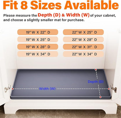 FLATO Waterproof Under Sink Mat 40" x 19" Shelf Liner