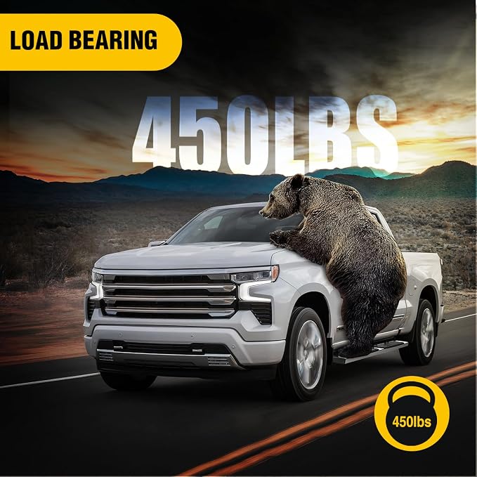 Nilight Running Boards for 2007-2021 Toyota Tundra Double Cab 2 Full-Size Door & 2 Half-Size Door 6 Inch Side Step Nerf Bars Stainless Steel Black