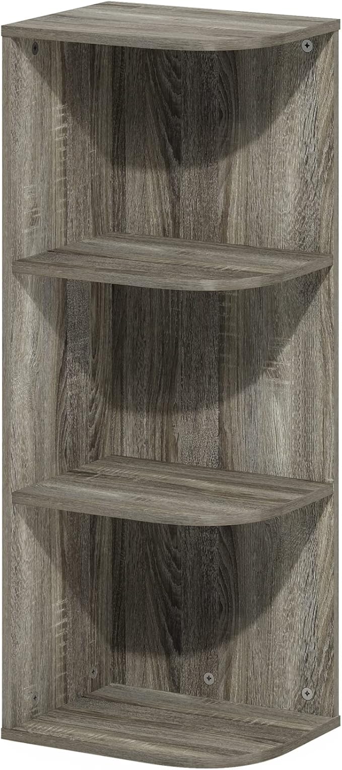 Furinno PASIR Book Shelf, 3-Tier Corner Bookshelf
