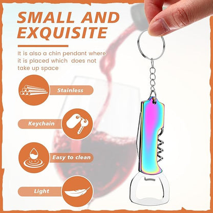 Ziliny 24 Pcs Bottle Opener Keychain Bulk Wine Bottle Beer Opener Keychain