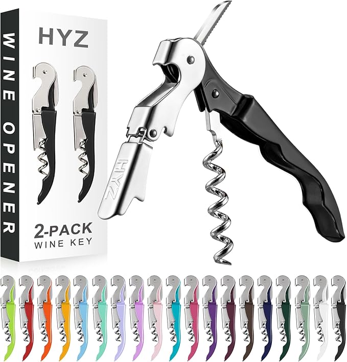 HYZ 2-Pack Wine Opener Waiter Corkscrew, Professional Wine Key