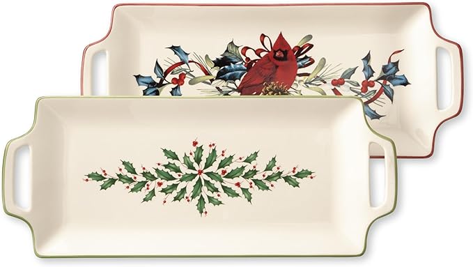 Lenox 879348 Holiday Hors d'Oeuvre Tray, Christmas Hosting